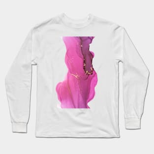 Creative abstract artwork made with translucent ink colors. Alcohol ink abstract vibrant. Long Sleeve T-Shirt